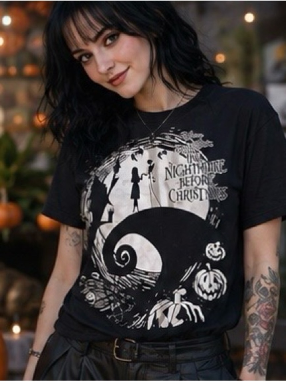 Disney - Nightmare Before Christmas Black and white tee